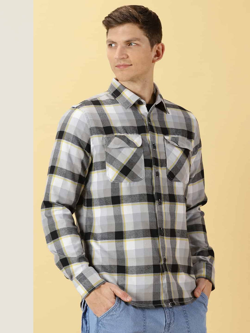Thomas Scott Men Standard Tartan Checks Opaque Checked Casual Shirt
