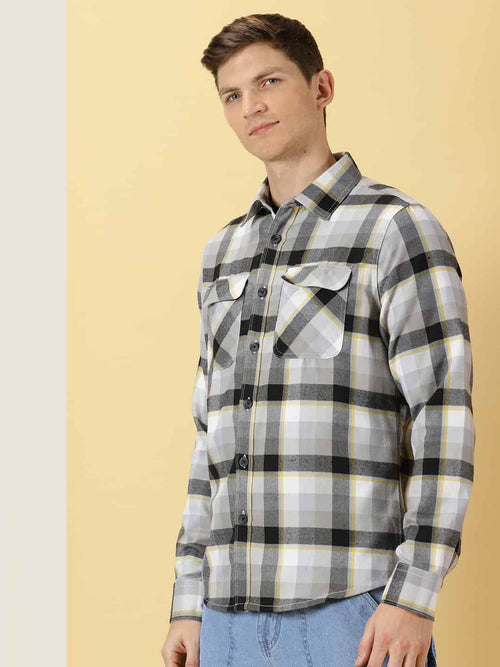 Thomas Scott Men Standard Tartan Checks Opaque Checked Casual Shirt