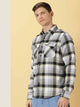 Black Standard Tartan Checks Opaque Checked Casual Shirt For Men