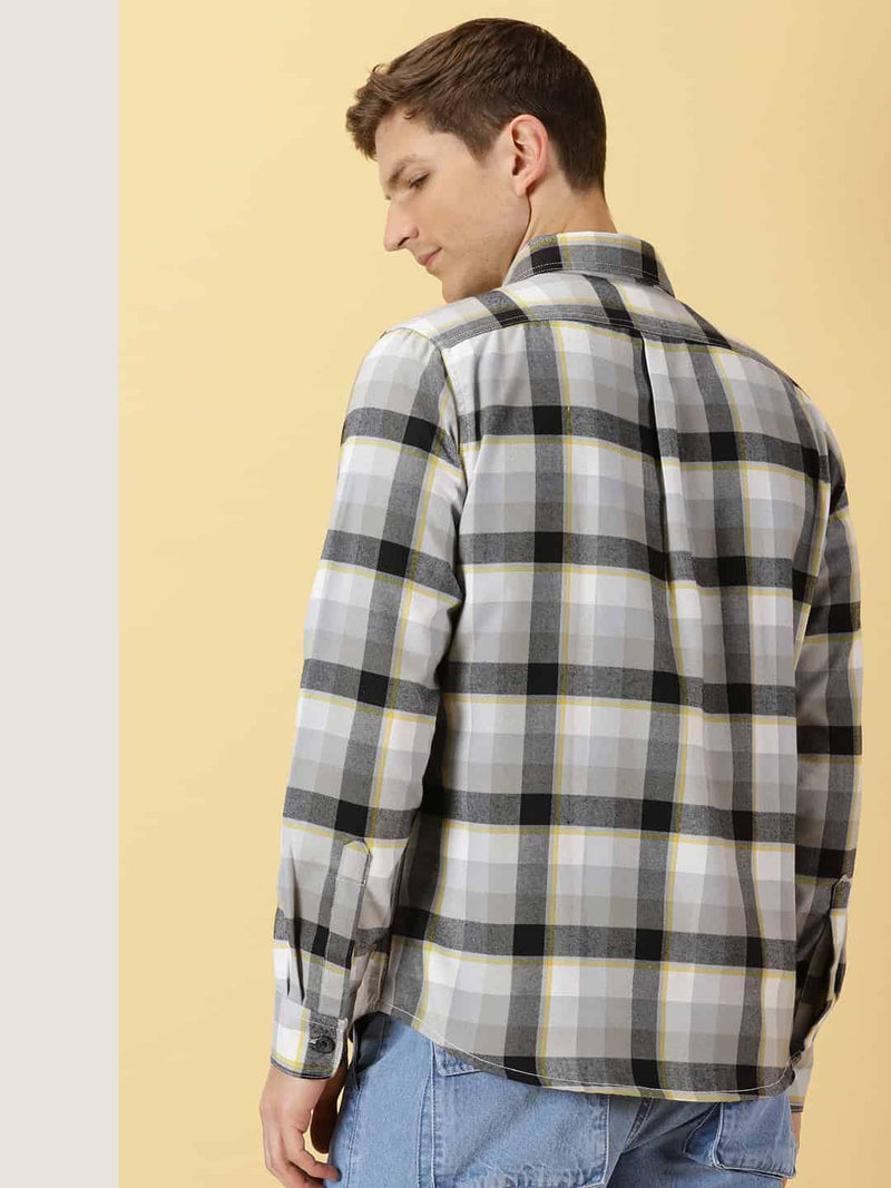 Thomas Scott Men Standard Tartan Checks Opaque Checked Casual Shirt