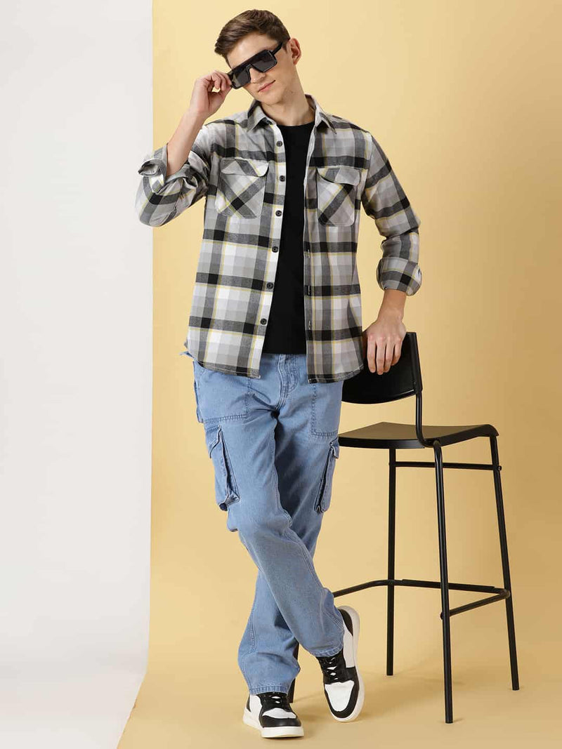 Thomas Scott Men Standard Tartan Checks Opaque Checked Casual Shirt
