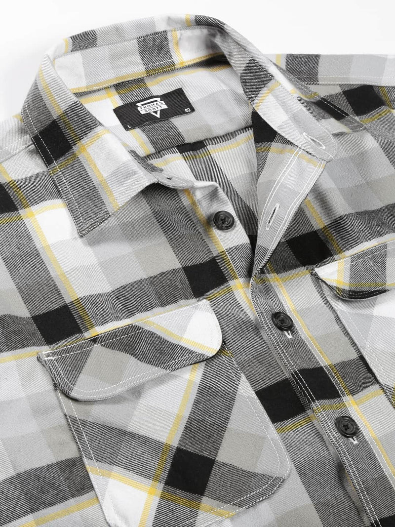 Thomas Scott Men Standard Tartan Checks Opaque Checked Casual Shirt