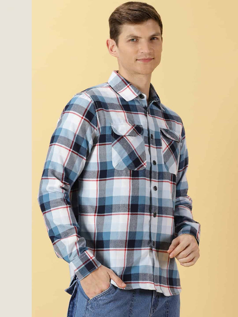 Thomas Scott Men Standard Tartan Checks Opaque Checked Casual Shirt