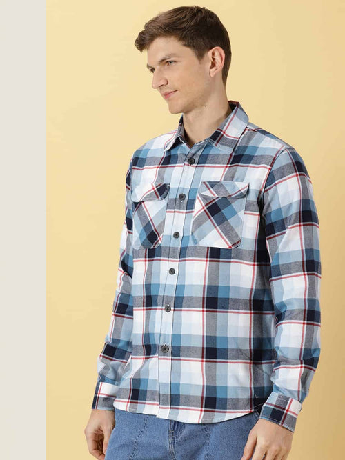 Thomas Scott Men Standard Tartan Checks Opaque Checked Casual Shirt