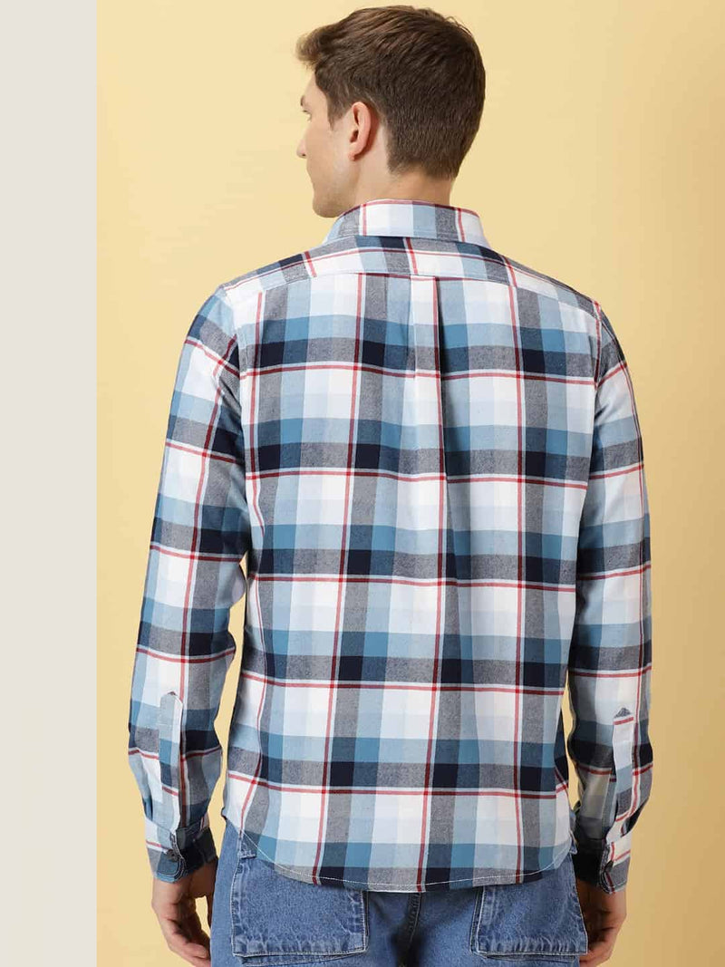 Thomas Scott Men Standard Tartan Checks Opaque Checked Casual Shirt