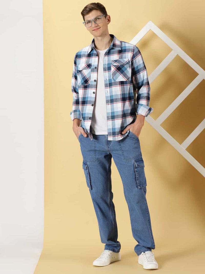 Thomas Scott Men Standard Tartan Checks Opaque Checked Casual Shirt