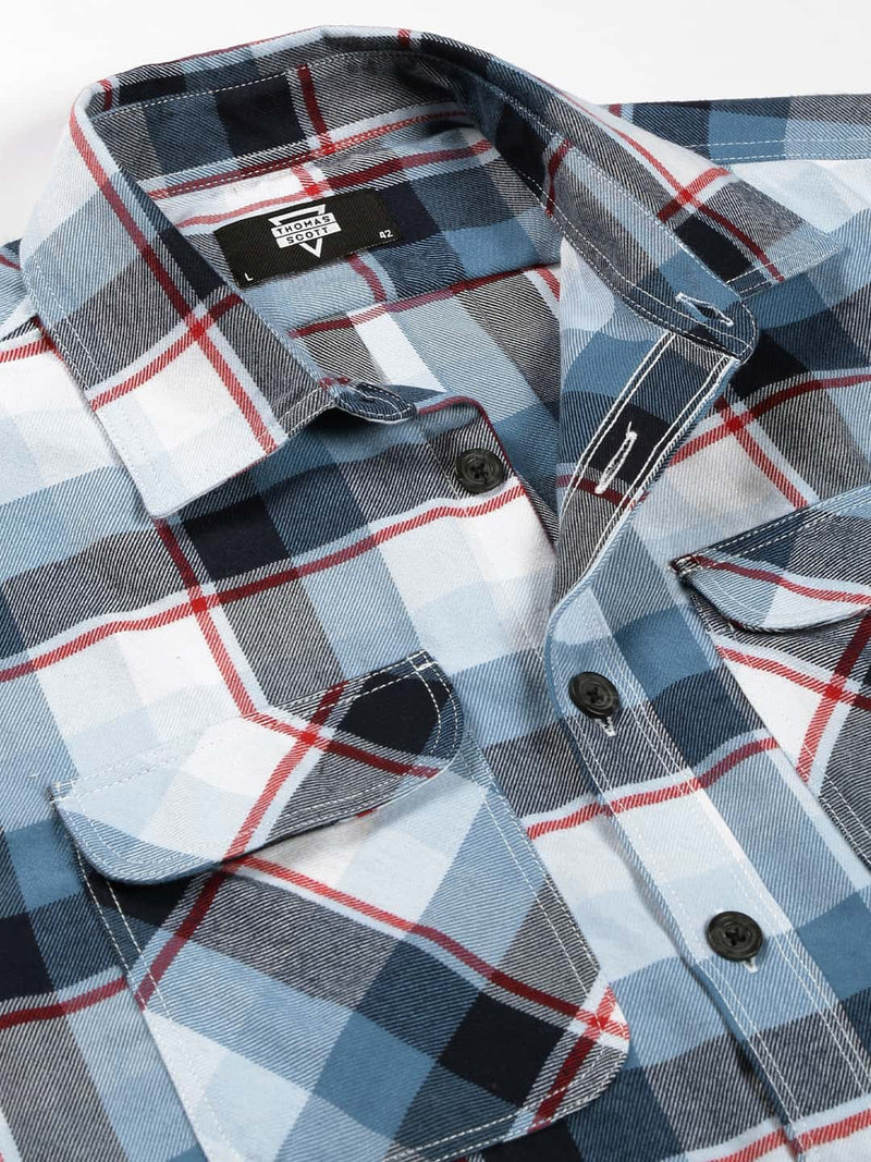 Thomas Scott Men Standard Tartan Checks Opaque Checked Casual Shirt