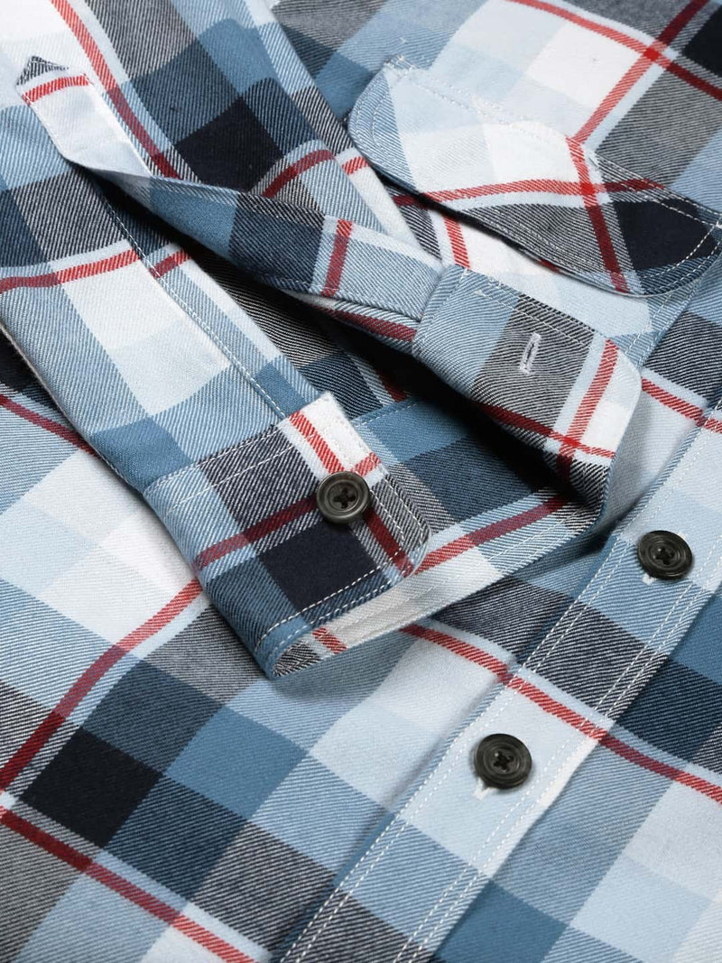 Thomas Scott Men Standard Tartan Checks Opaque Checked Casual Shirt