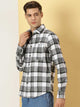 Classic Slim Fit Tartan Checked Pure Cotton Casual Flannel Shirt For Men