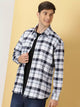 Blue Standard Tartan Checks Cotton Opaque Checked Casual Shackets Shirt For Men