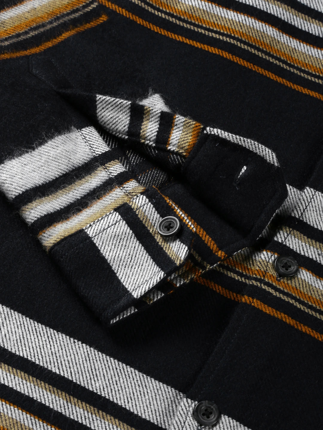 Navy Standard Striped Oversized Cotton Casual Shacket For Men