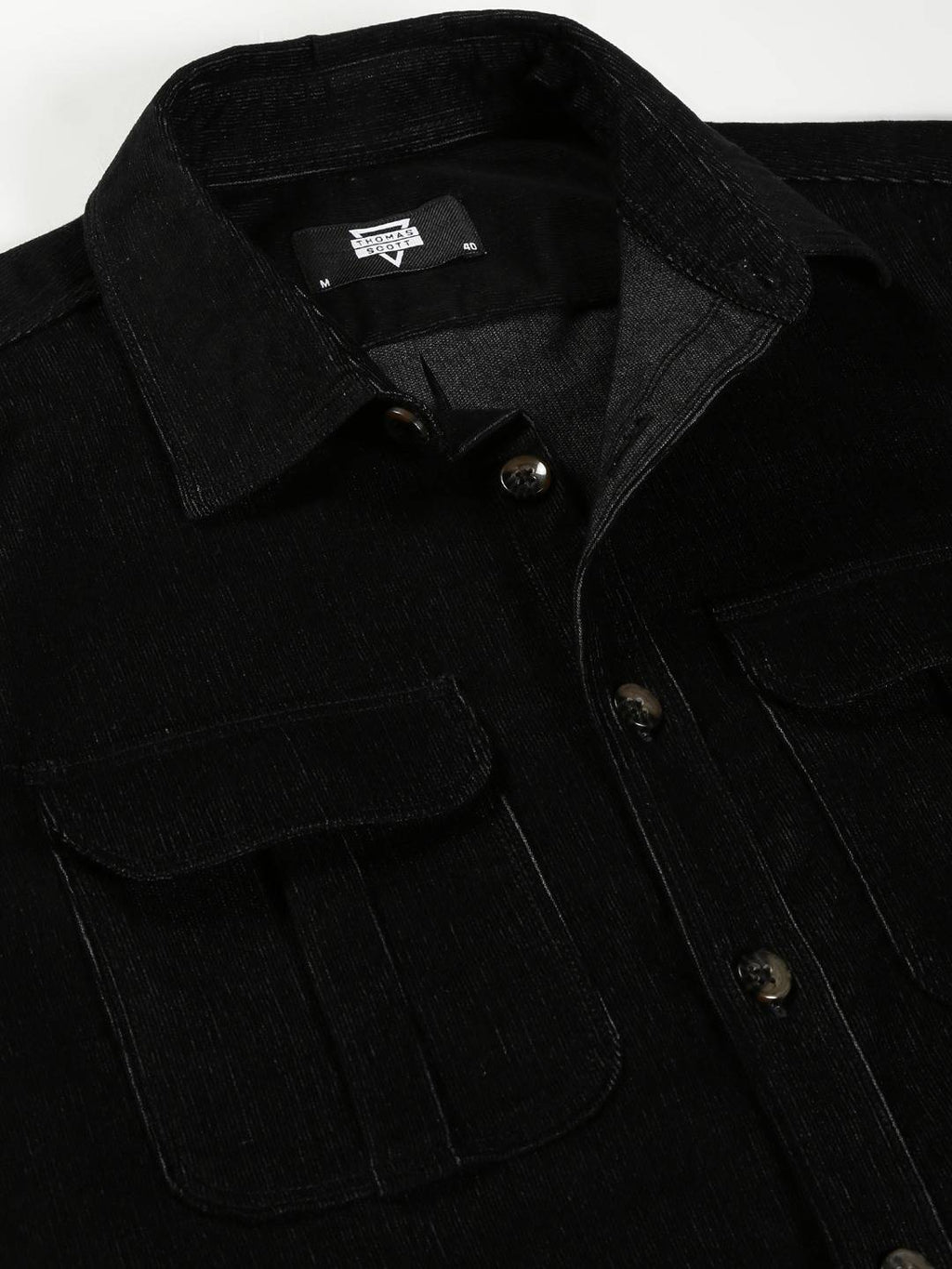 Thomas Scott Men Premium Slim Fit Corduroy Casual Shirt