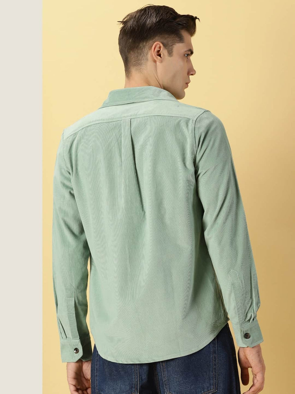 Thomas Scott Men Premium Slim Fit Corduroy Casual Shirt
