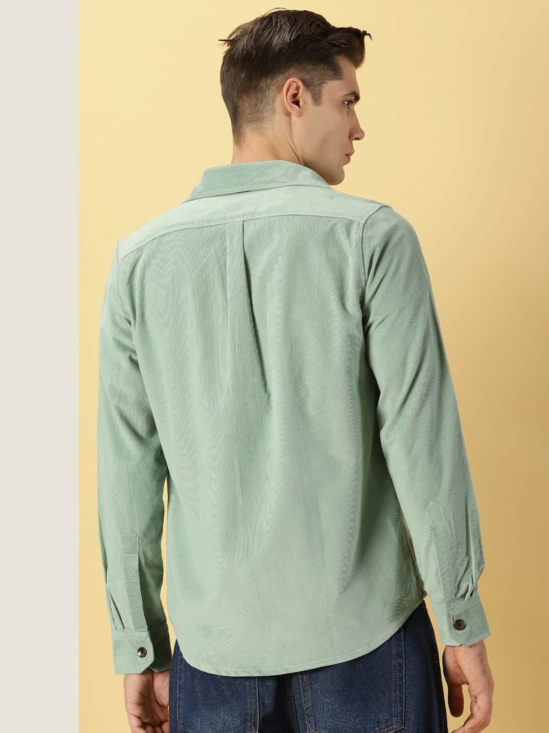 Thomas Scott Men Premium Slim Fit Corduroy Casual Shirt