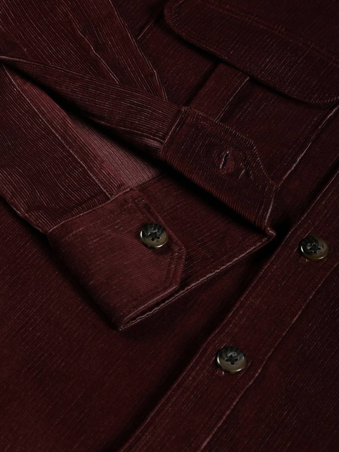 Thomas Scott Men Premium Slim Fit Corduroy Casual Shirt
