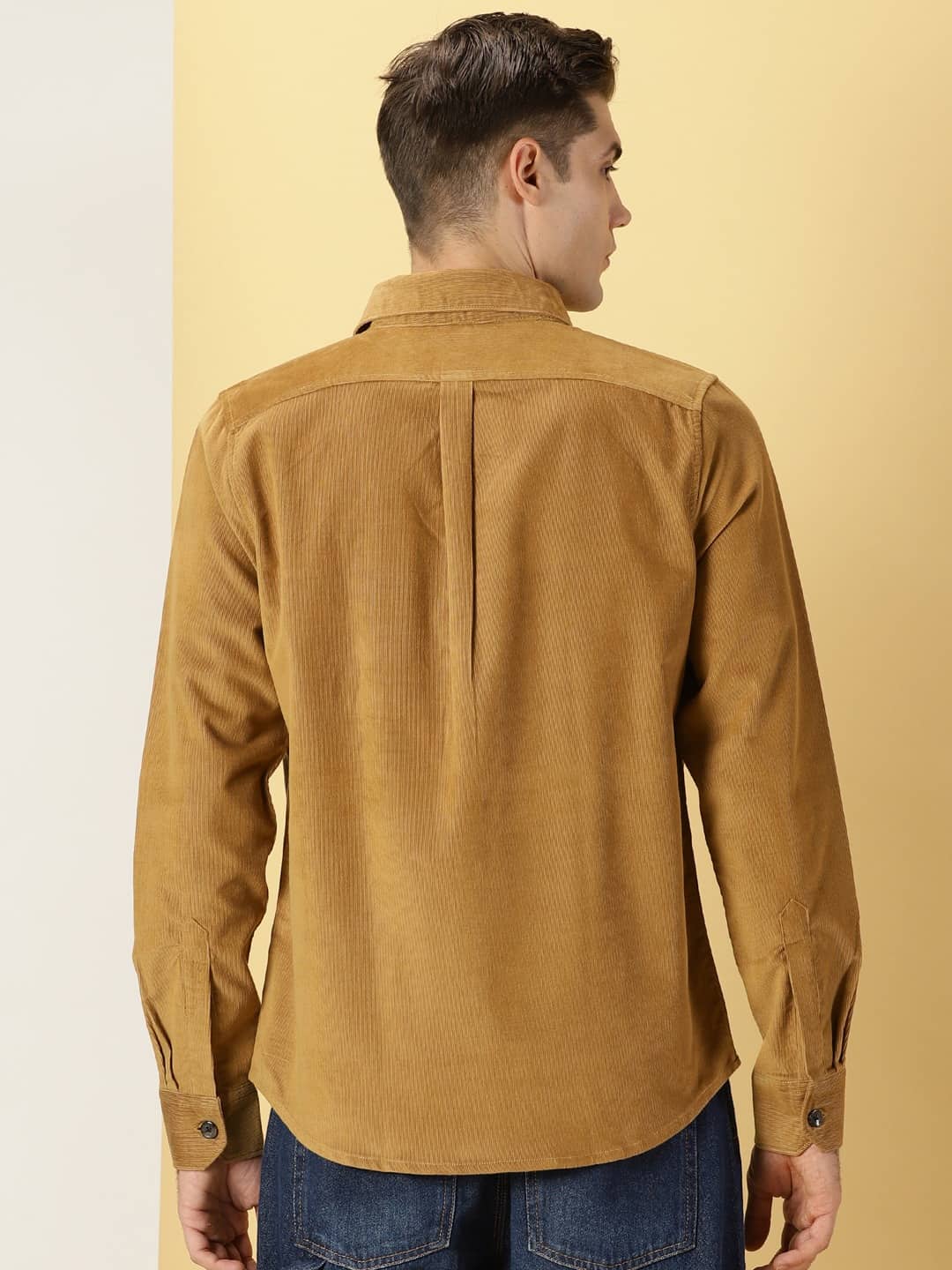 Thomas Scott Men Premium Slim Fit Corduroy Casual Shirt