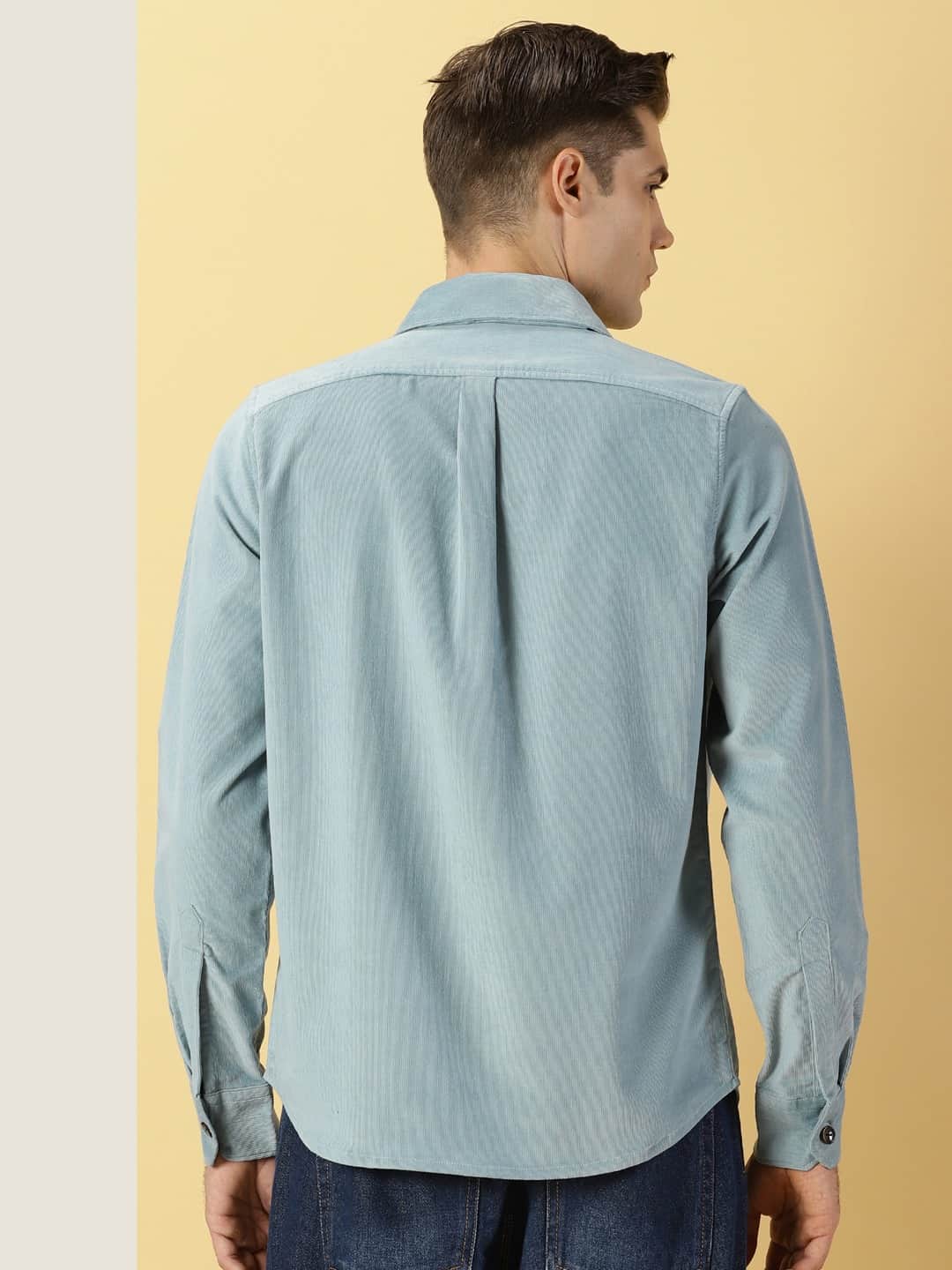 Thomas Scott Men Premium Slim Fit Corduroy Casual Shirt