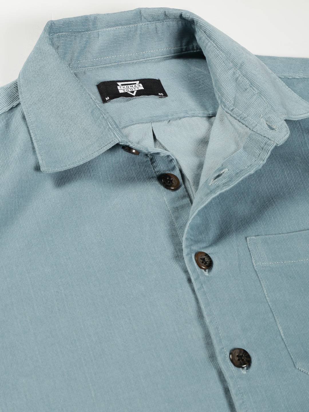 Thomas Scott Men Premium Slim Fit Corduroy Casual Shirt