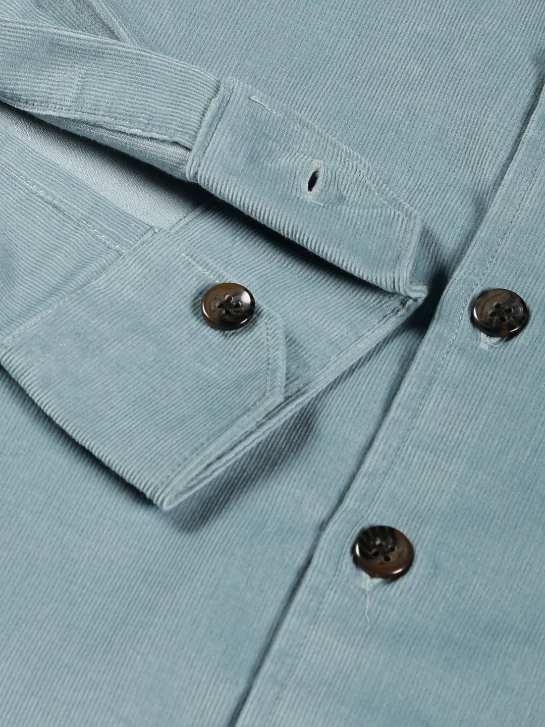 Thomas Scott Men Premium Slim Fit Corduroy Casual Shirt