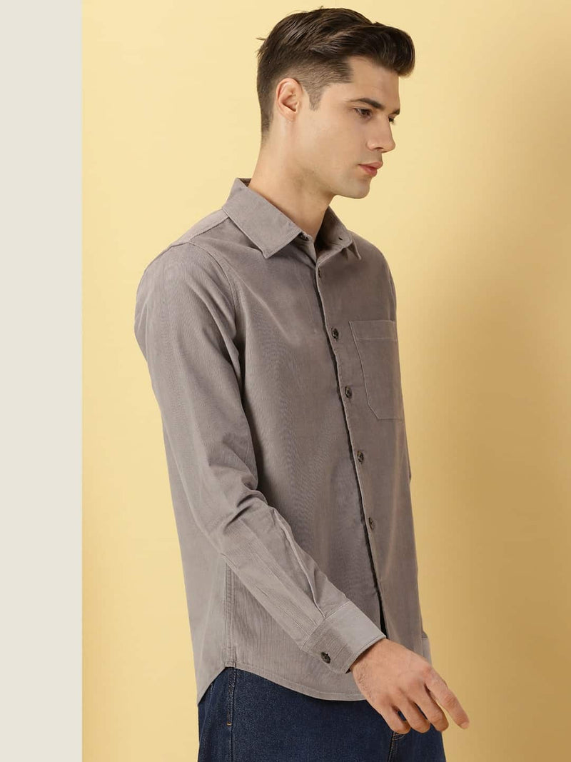 Thomas Scott Men Premium Slim Fit Corduroy Casual Shirt