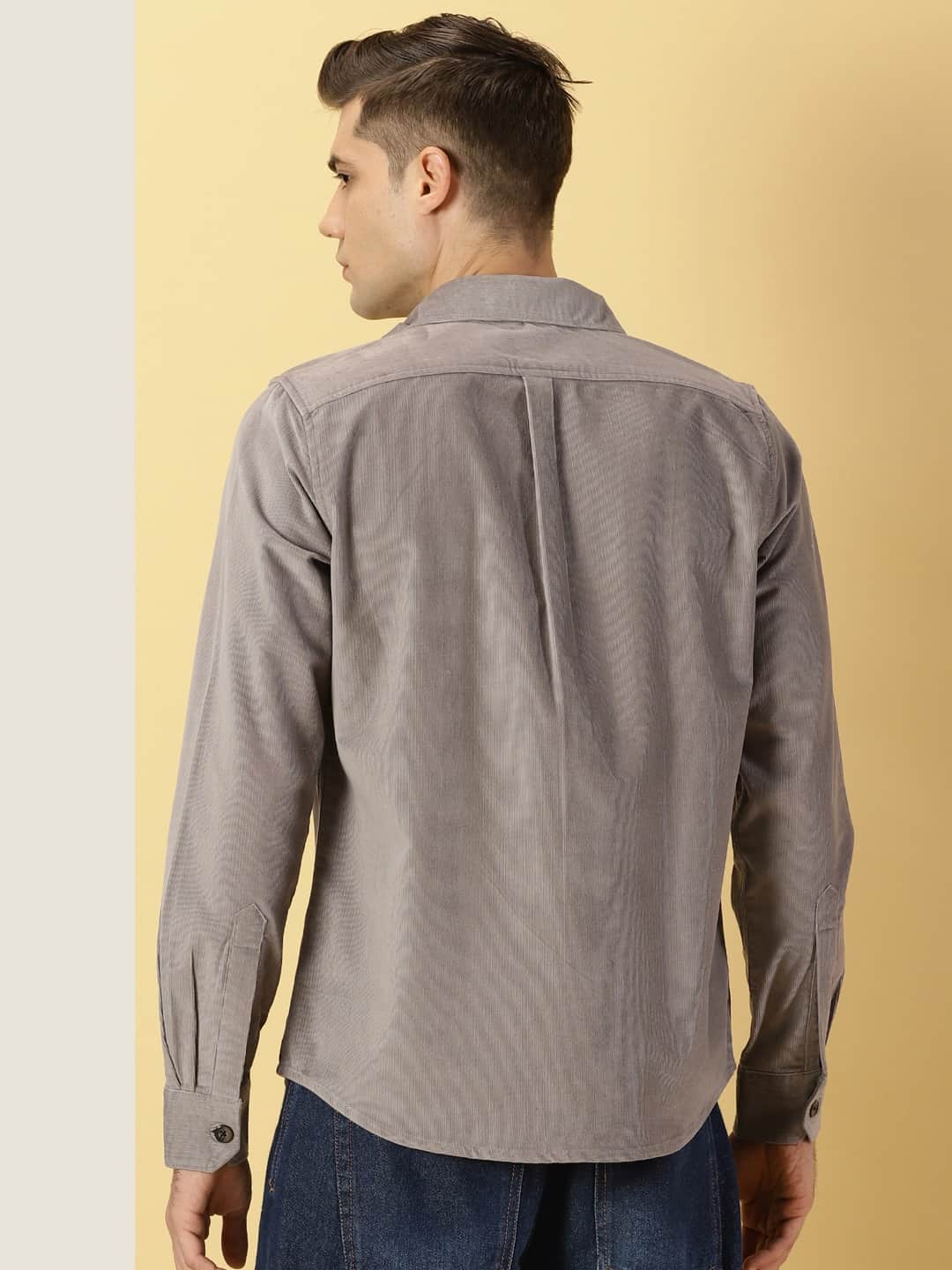Thomas Scott Men Premium Slim Fit Corduroy Casual Shirt