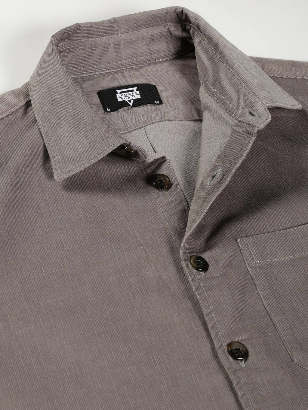 Thomas Scott Men Premium Slim Fit Corduroy Casual Shirt