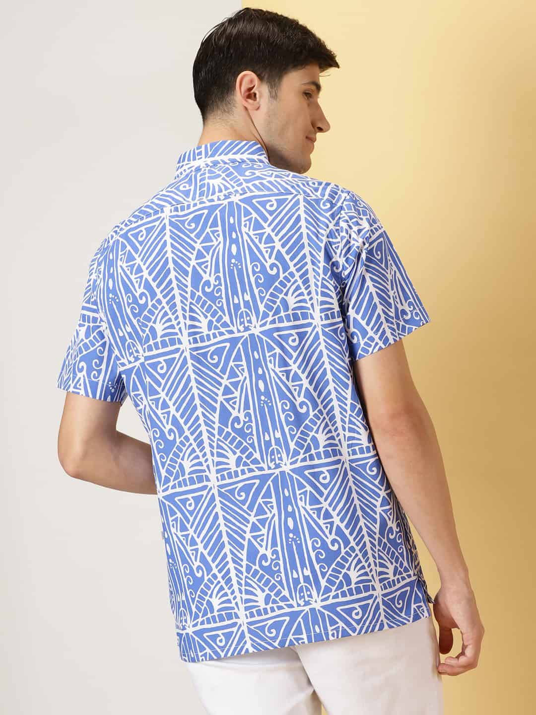 Thomas Scott Men Printed Smart Slim Fit Opaque Casual Shirt