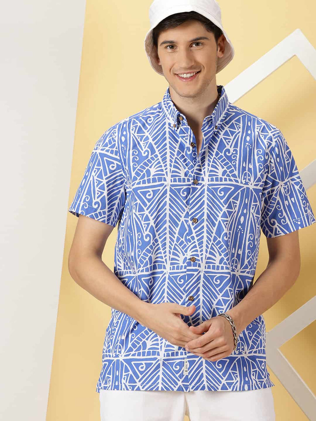 Thomas Scott Men Printed Smart Slim Fit Opaque Casual Shirt