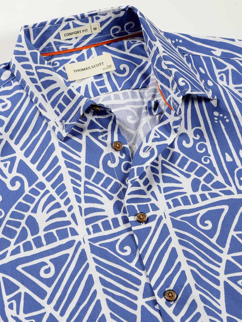 Thomas Scott Men Printed Smart Slim Fit Opaque Casual Shirt