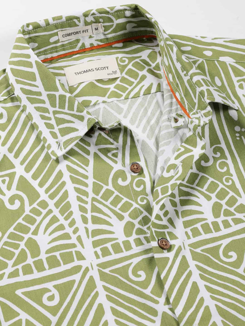 Thomas Scott Men Smart Slim Fit Opaque Printed Casual Shirt