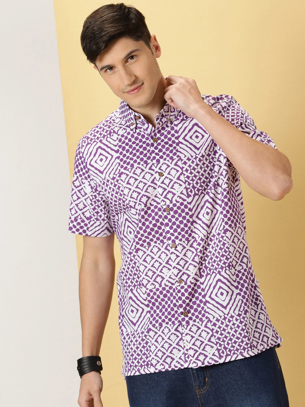 Thomas Scott Men Smart Opaque Printed Cotton Casual Shirt