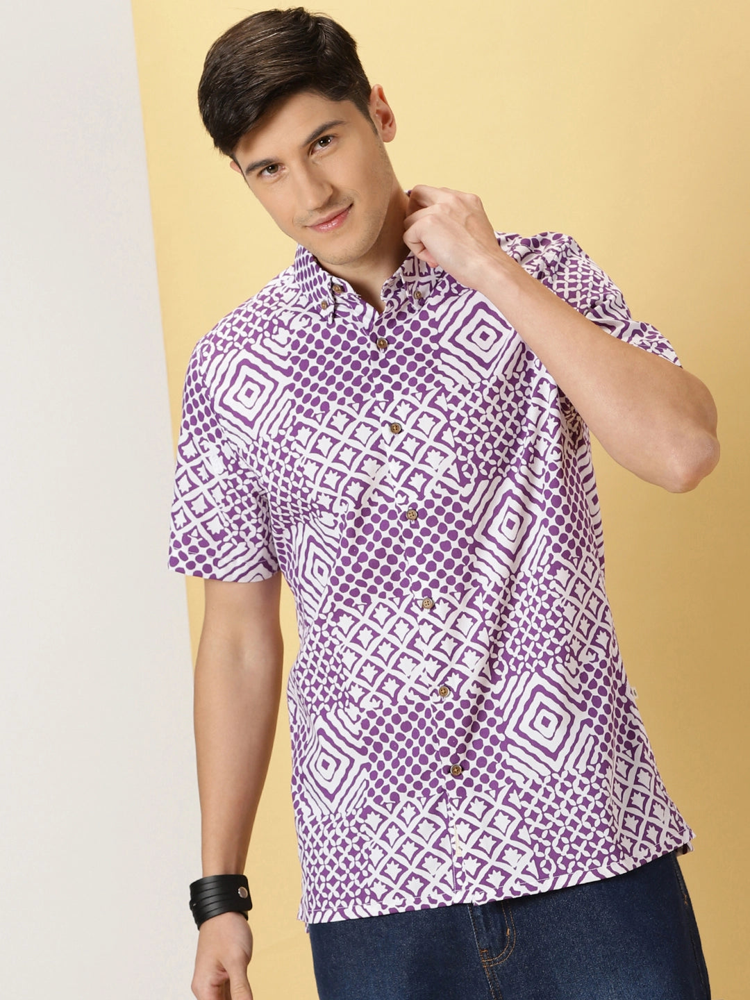 Thomas Scott Men Smart Opaque Printed Cotton Casual Shirt