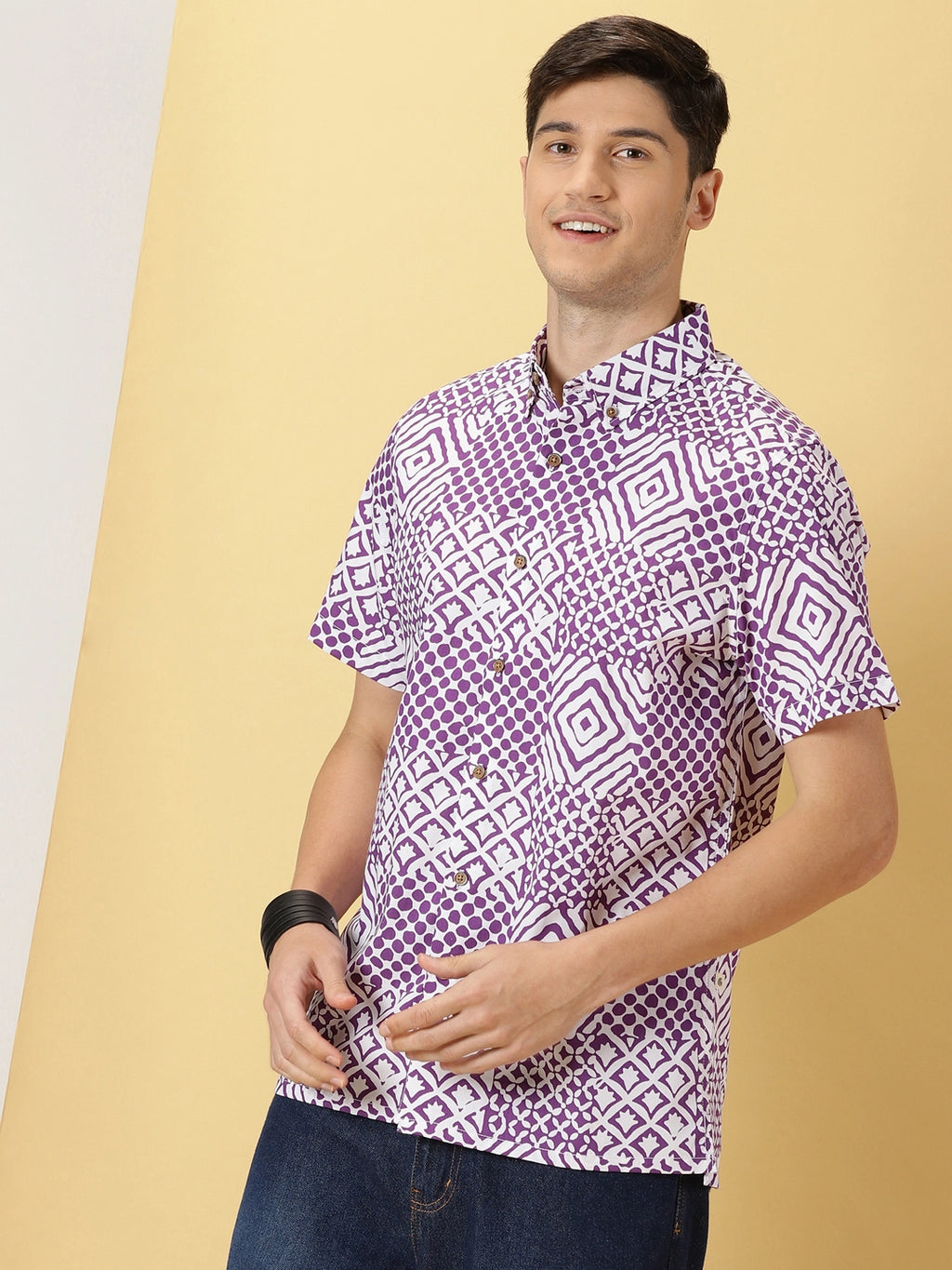 Thomas Scott Men Smart Opaque Printed Cotton Casual Shirt