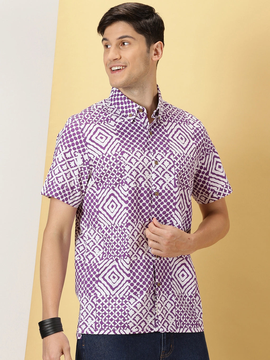 Thomas Scott Men Smart Opaque Printed Cotton Casual Shirt