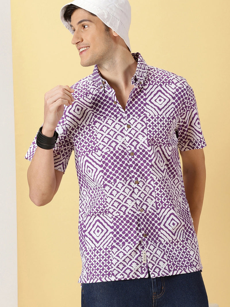 Thomas Scott Men Smart Opaque Printed Cotton Casual Shirt