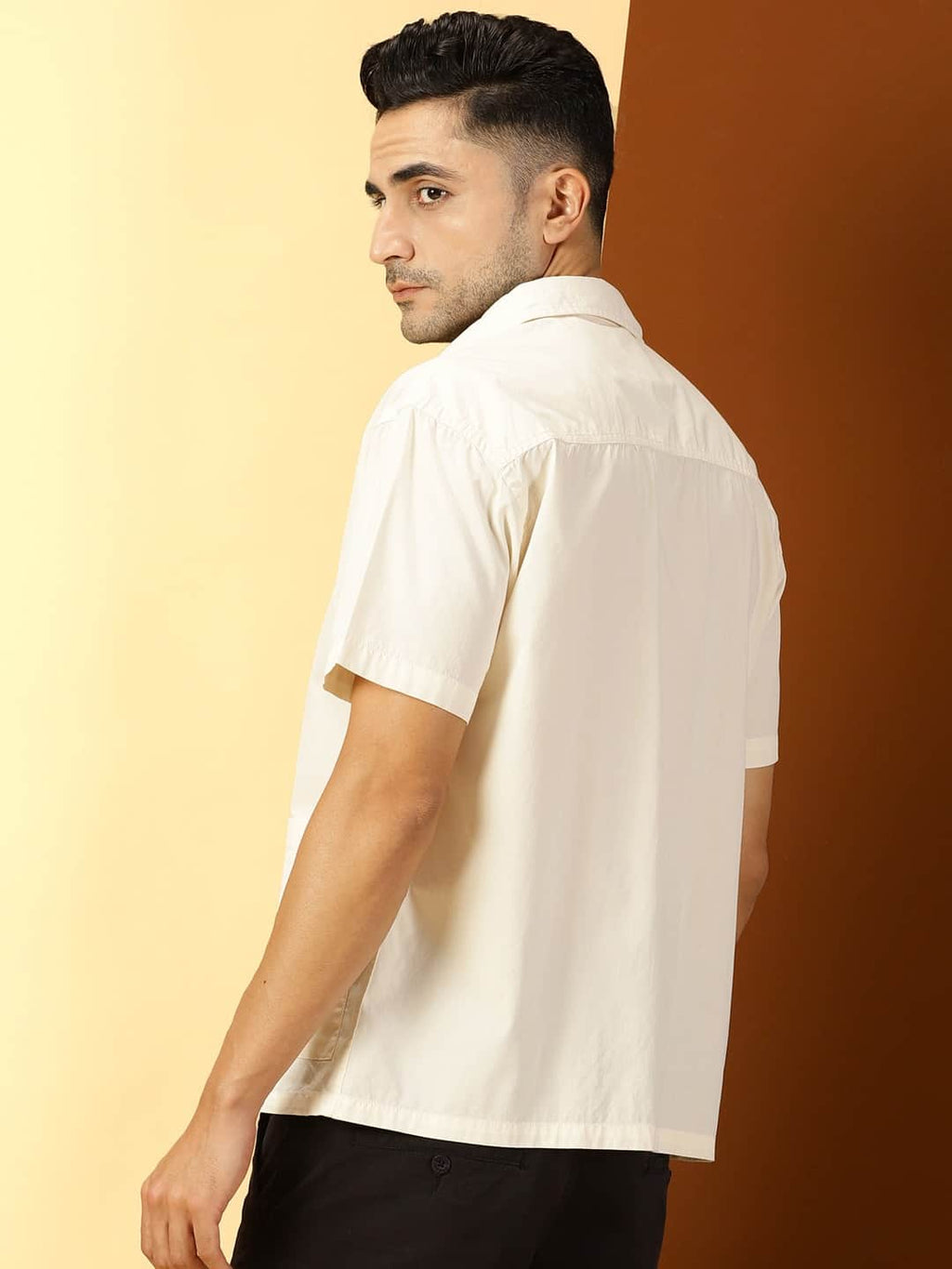Thomas Scott Men Classic Short Sleeves Boxy Casual Shirt