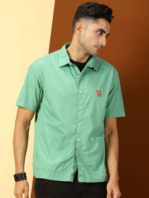 Thomas Scott Men Classic Boxy Short Sleeves Pure Cotton Casual Shirt