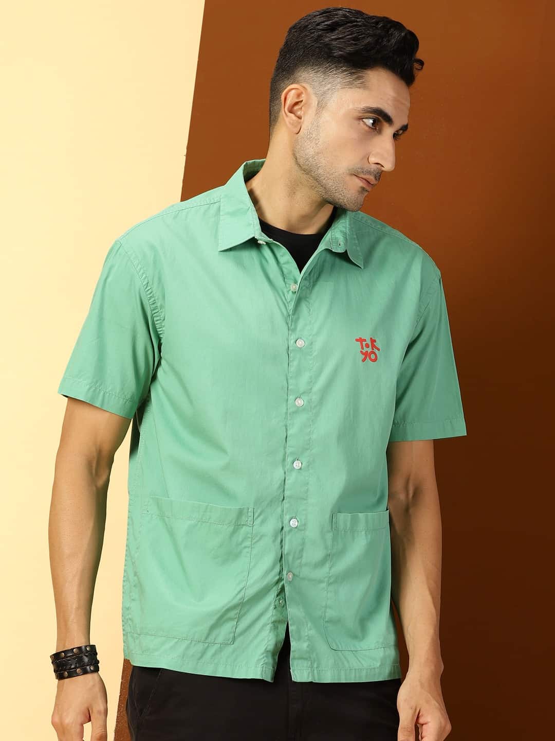 Thomas Scott Men Classic Boxy Short Sleeves Pure Cotton Casual Shirt