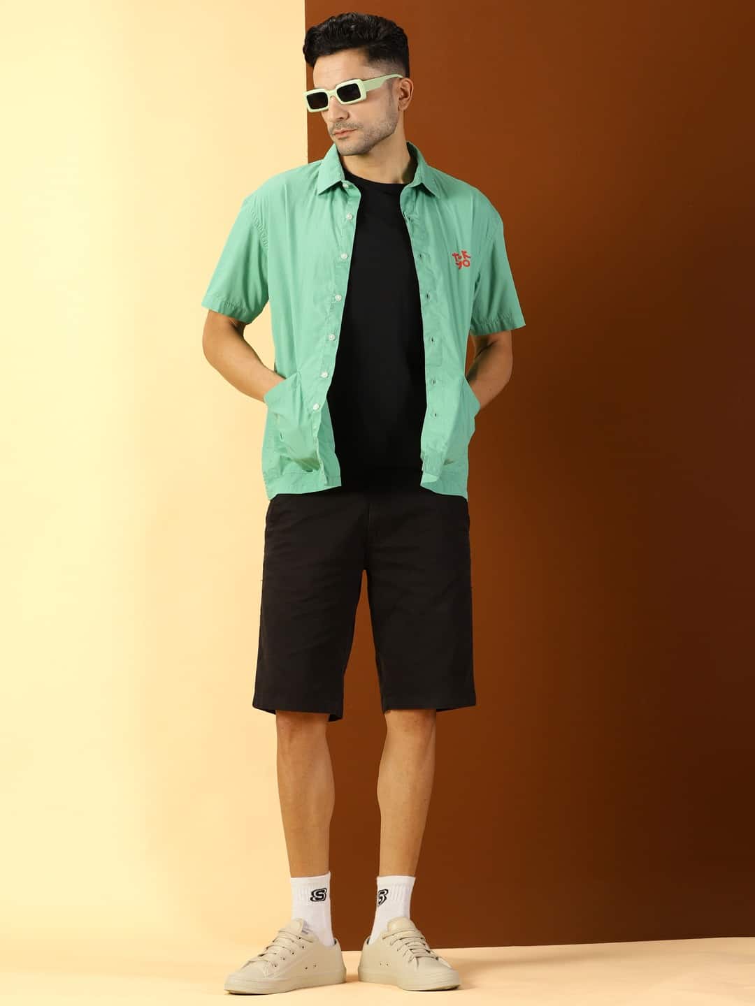 Thomas Scott Men Classic Boxy Short Sleeves Pure Cotton Casual Shirt