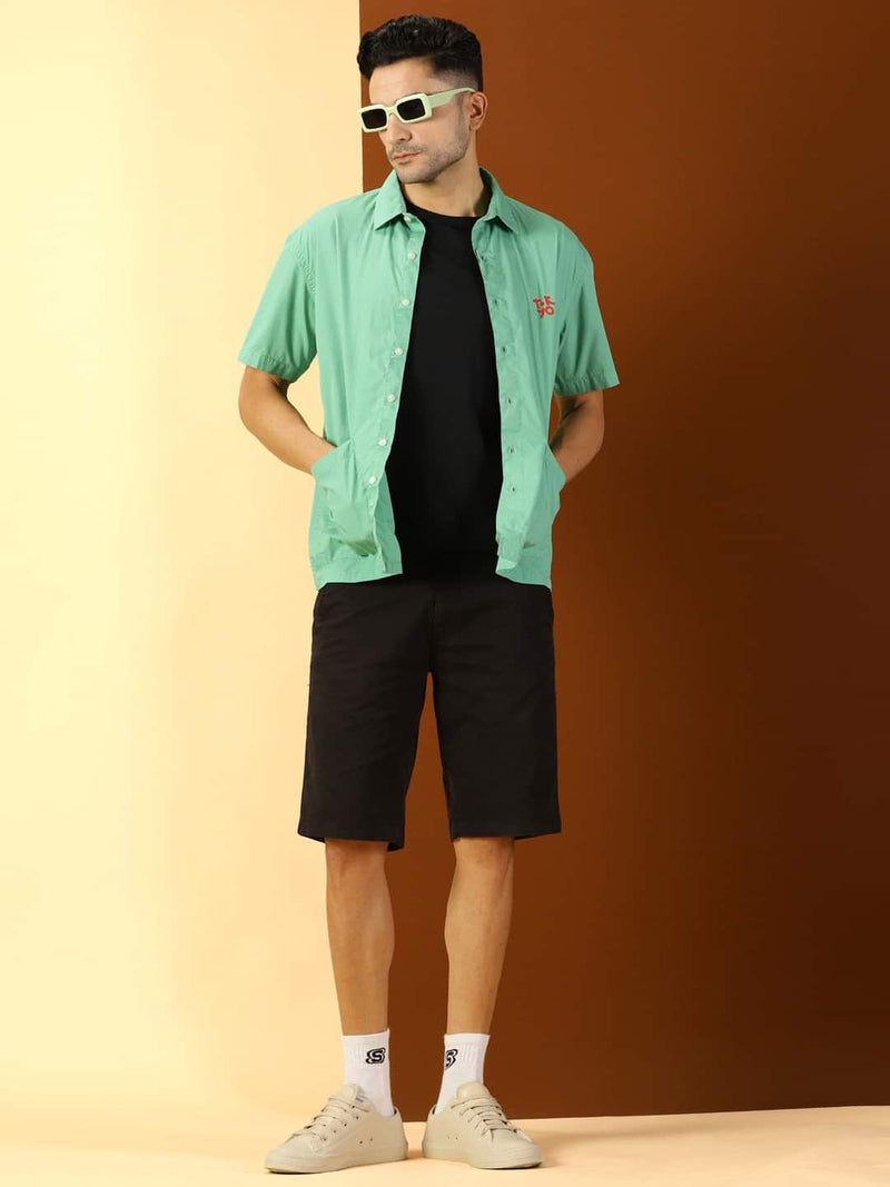 Thomas Scott Men Classic Boxy Short Sleeves Pure Cotton Casual Shirt