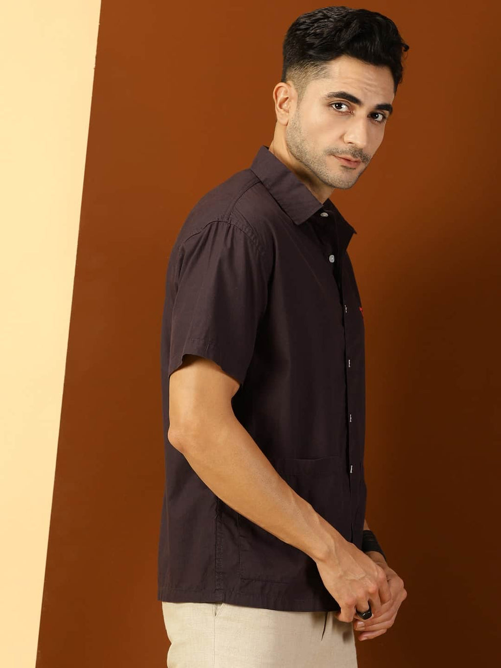 Thomas Scott Men Classic Boxy Short Sleeves Pure Cotton Casual Shirt