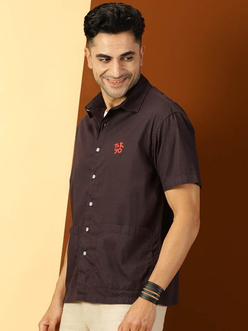 Thomas Scott Men Classic Boxy Short Sleeves Pure Cotton Casual Shirt