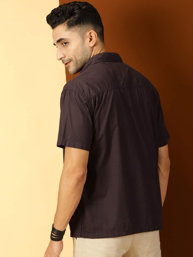 Thomas Scott Men Classic Boxy Short Sleeves Pure Cotton Casual Shirt