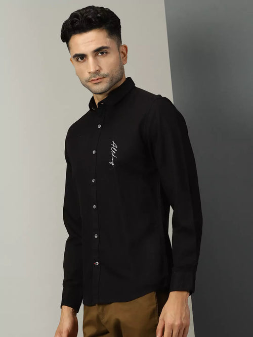 Thomas Scott Men Typography Printed Classic Regular Fit Casual Shirt