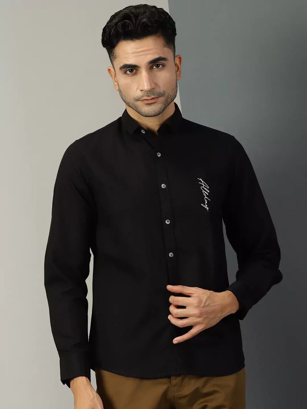 Thomas Scott Men Typography Printed Classic Regular Fit Casual Shirt