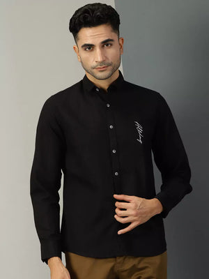 Thomas Scott Men Typography Printed Classic Regular Fit Casual Shirt