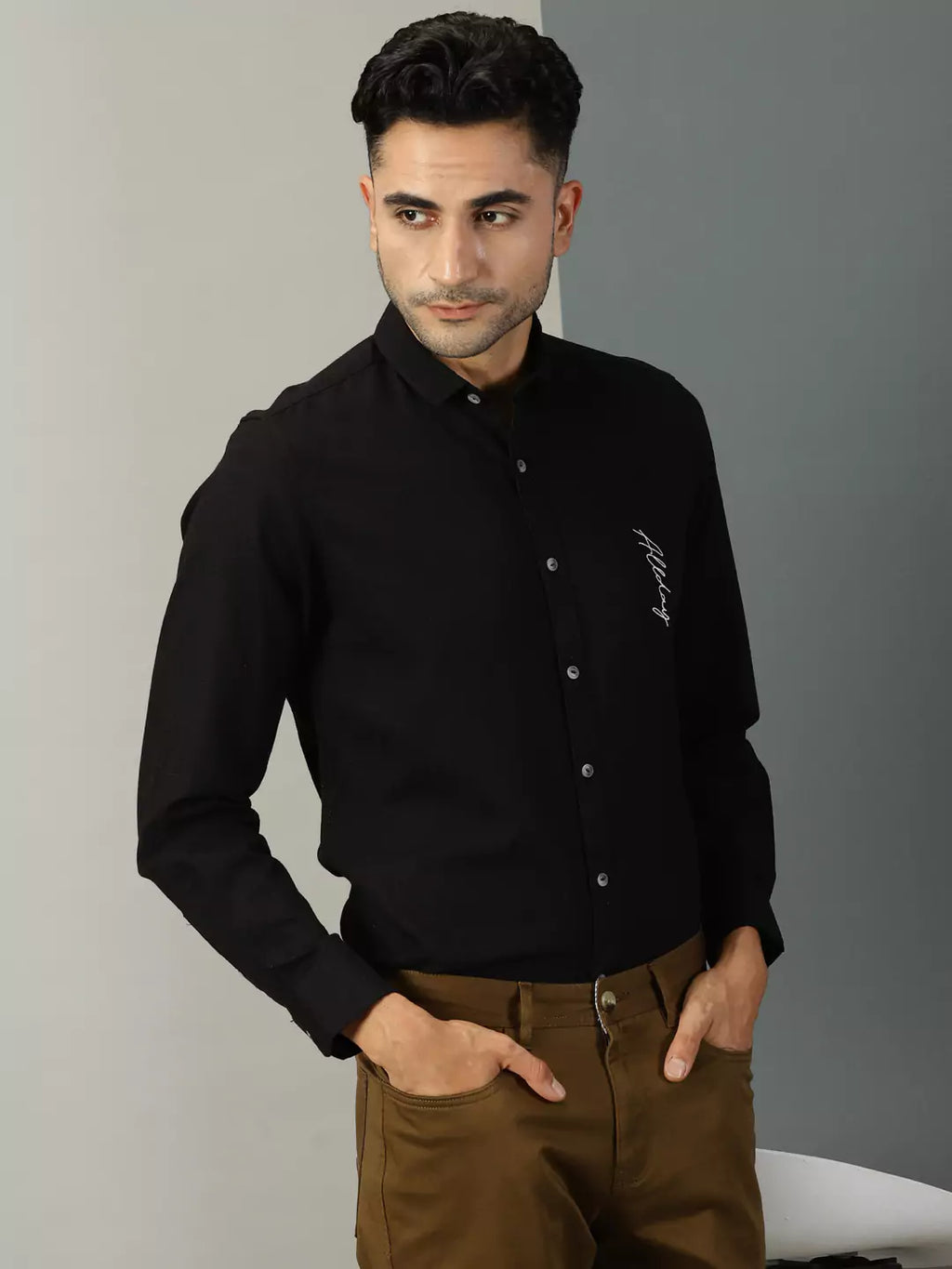 Thomas Scott Men Typography Printed Classic Regular Fit Casual Shirt