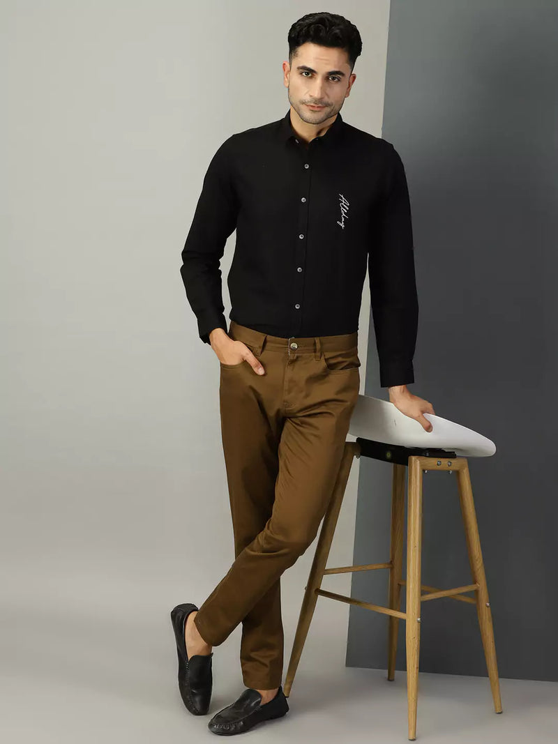 Thomas Scott Men Typography Printed Classic Regular Fit Casual Shirt