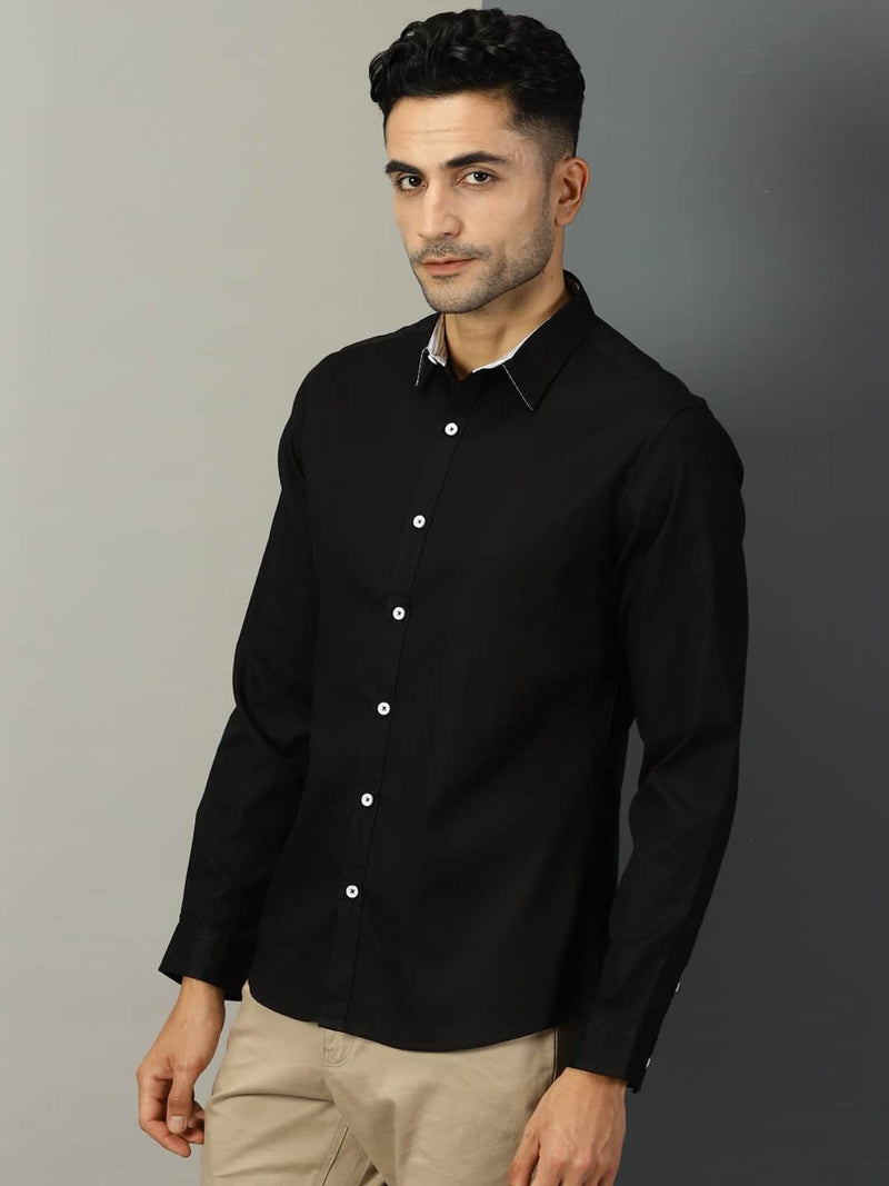 Thomas Scott Men Classic Spread Collar Oxford Pure Linen Casual Shirt