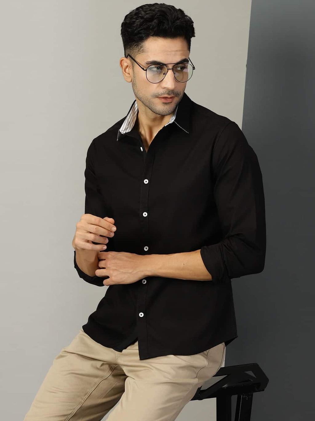 Thomas Scott Men Classic Spread Collar Oxford Pure Linen Casual Shirt